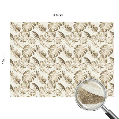 Film adhésif pour vitrage dépoli vitrail plantes tropicales