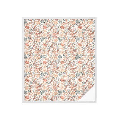 Film solaire fenêtre décoratif aspect vitrail composition florale