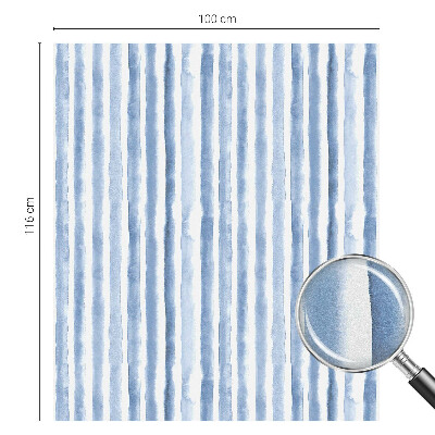 Film adhésif pour vitrage dépoli vitrail rayures bleues