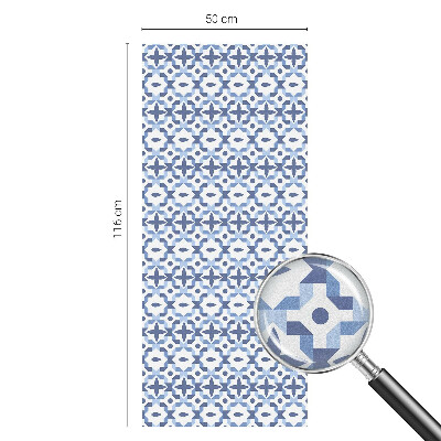 Film adhésif pour vitrage dépoli vitrail Mosaïque bleue