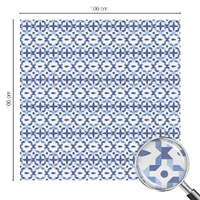 Film adhésif pour vitrage dépoli vitrail Mosaïque bleue