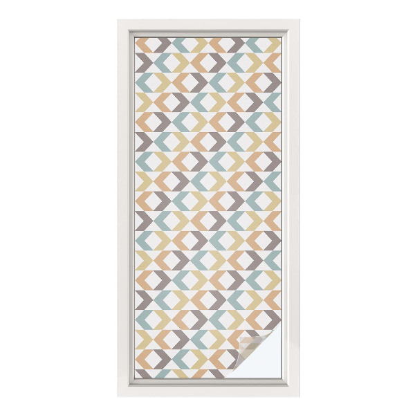 Film solaire fenêtre décoratif aspect vitrail Losanges géométriques