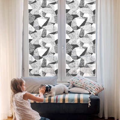 Film adhésif pour vitrage dépoli vitrail figures géométriques