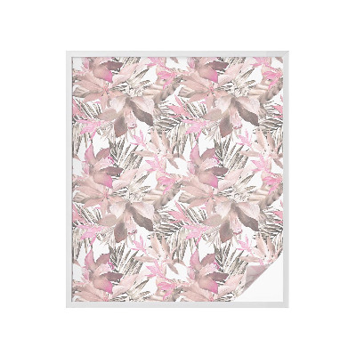 Sticker fenêtre vitrail adhésif fleurs pastel