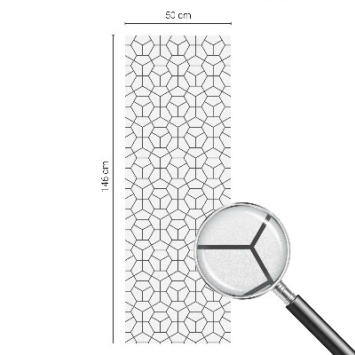 Film solaire fenêtre décoratif aspect vitrail cubes géométriques