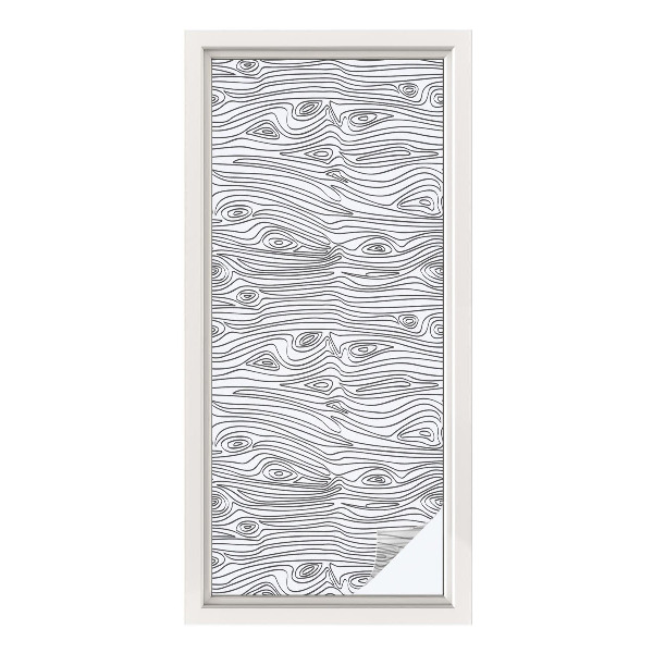 Film solaire fenêtre décoratif aspect vitrail Lignes de bois