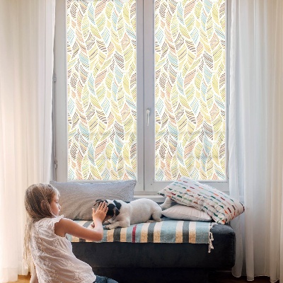 Film adhésif pour vitrage dépoli vitrail Plumes arc-en-ciel