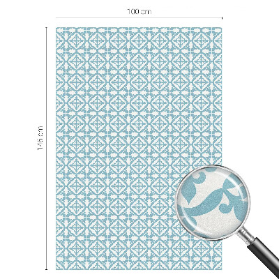 Sticker fenêtre vitrail adhésif ornements bleus