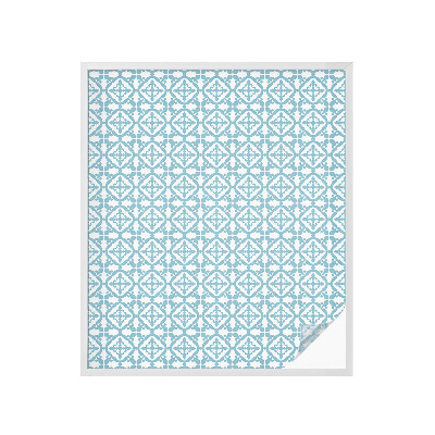 Sticker fenêtre vitrail adhésif ornements bleus