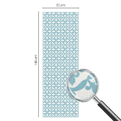 Sticker fenêtre vitrail adhésif ornements bleus