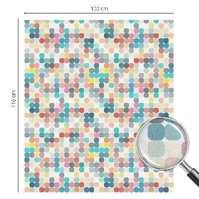 Film solaire fenêtre décoratif aspect vitrail Carrés colorés