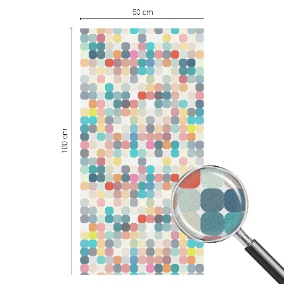 Film solaire fenêtre décoratif aspect vitrail Carrés colorés