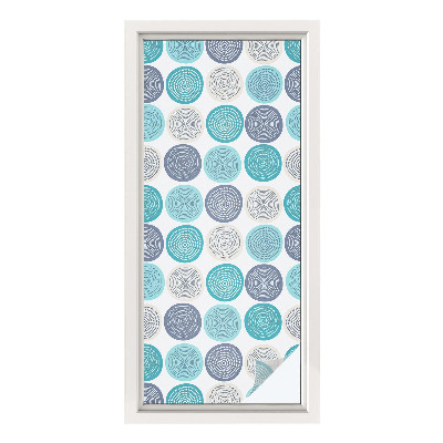 Sticker fenêtre vitrail adhésif Cercles géométriques