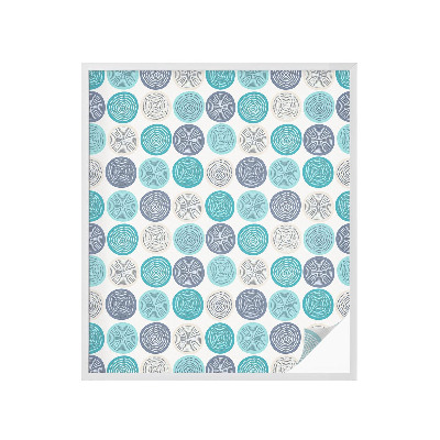 Sticker fenêtre vitrail adhésif Cercles géométriques