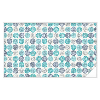 Sticker fenêtre vitrail adhésif Cercles géométriques