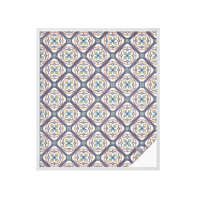 Sticker fenêtre vitrail adhésif Motif de carreaux