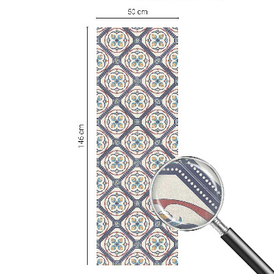 Sticker fenêtre vitrail adhésif Motif de carreaux