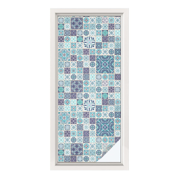 Film solaire fenêtre décoratif aspect vitrail Carreaux floraux