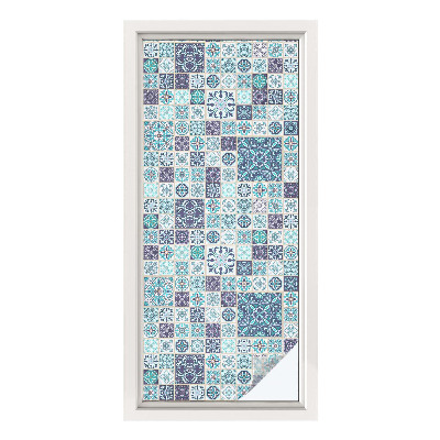 Film solaire fenêtre décoratif aspect vitrail Carreaux floraux