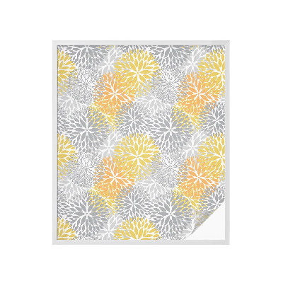 Film adhésif pour vitrage dépoli vitrail fleurs colorées