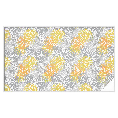 Film adhésif pour vitrage dépoli vitrail fleurs colorées