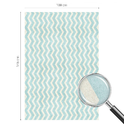 Sticker fenêtre vitrail adhésif Zigzag bleu