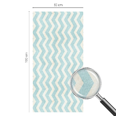 Sticker fenêtre vitrail adhésif Zigzag bleu