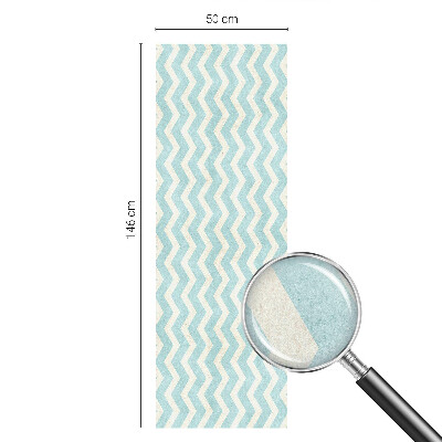 Sticker fenêtre vitrail adhésif Zigzag bleu