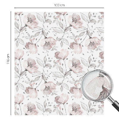 Film solaire fenêtre décoratif aspect vitrail feuilles de rose