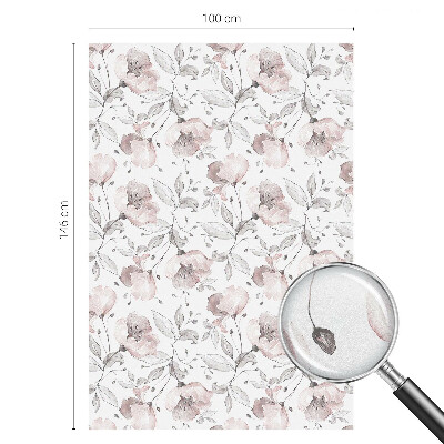 Film solaire fenêtre décoratif aspect vitrail feuilles de rose