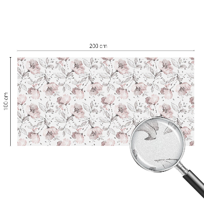 Film solaire fenêtre décoratif aspect vitrail feuilles de rose