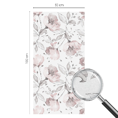 Film solaire fenêtre décoratif aspect vitrail feuilles de rose