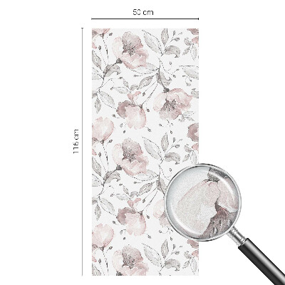 Film solaire fenêtre décoratif aspect vitrail feuilles de rose