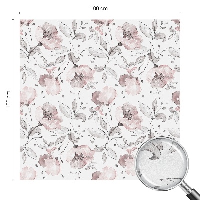 Film solaire fenêtre décoratif aspect vitrail feuilles de rose