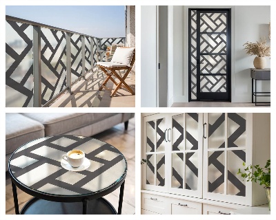 Film occultant pour fenêtre Rectangles entrelacés