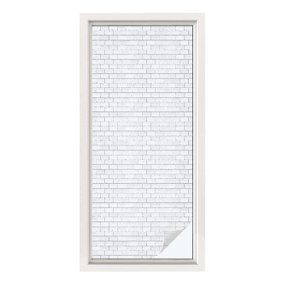 Sticker fenêtre vitrail adhésif texture de brique