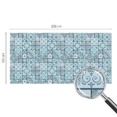 Film solaire fenêtre décoratif aspect vitrail Carreaux bleus