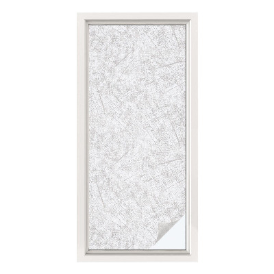 Sticker fenêtre vitrail adhésif texture bois