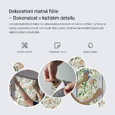 Sticker fenêtre vitrail adhésif texture bois