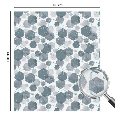 Film solaire fenêtre décoratif aspect vitrail hexagones géométriques