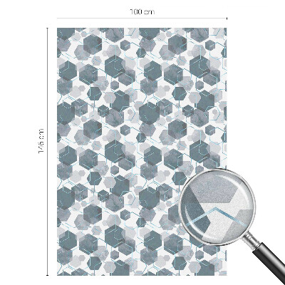 Film solaire fenêtre décoratif aspect vitrail hexagones géométriques