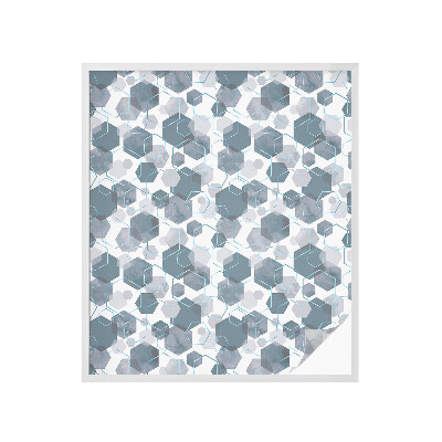 Film solaire fenêtre décoratif aspect vitrail hexagones géométriques