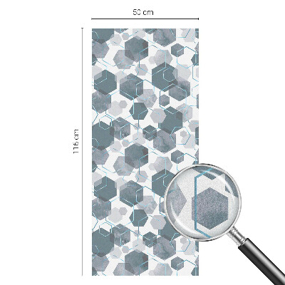 Film solaire fenêtre décoratif aspect vitrail hexagones géométriques