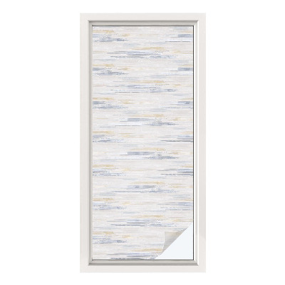 Sticker fenêtre vitrail adhésif rayures abstraites