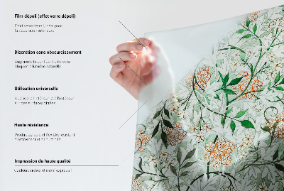 Sticker fenêtre vitrail adhésif La nature des feuilles