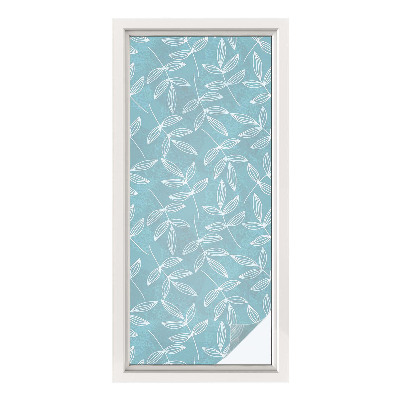 Sticker fenêtre vitrail adhésif Élégance feuillue