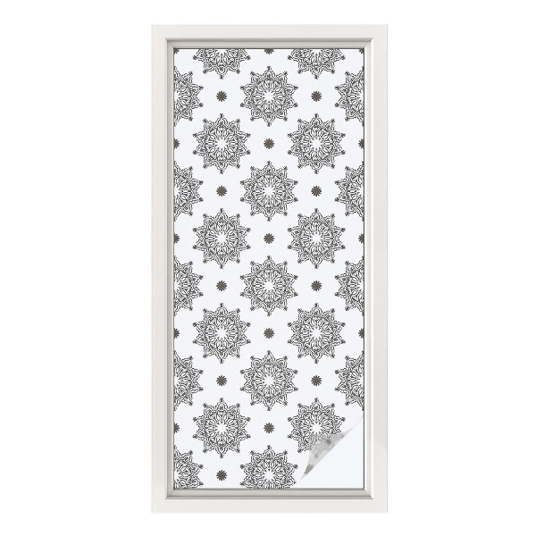 Film adhésif pour vitrage dépoli vitrail rosettes classiques