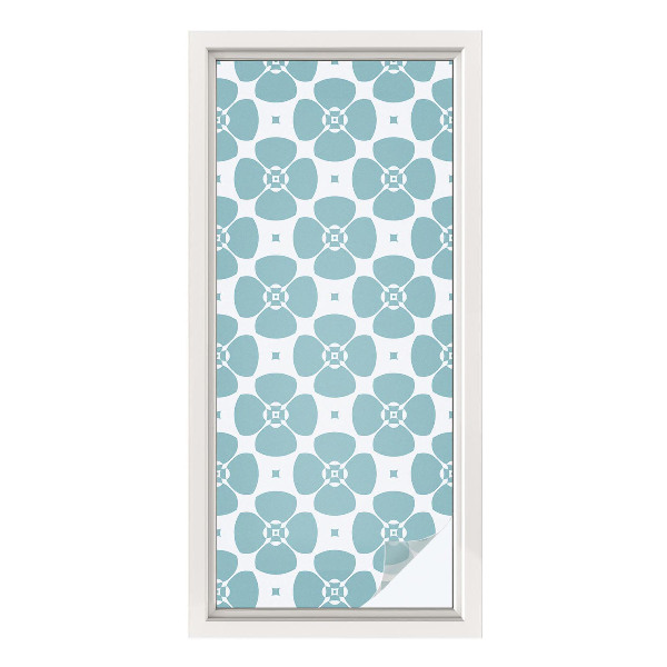 Sticker fenêtre vitrail adhésif symétrie florale