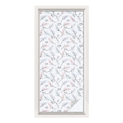 Film solaire fenêtre décoratif aspect vitrail feuilles de plantes