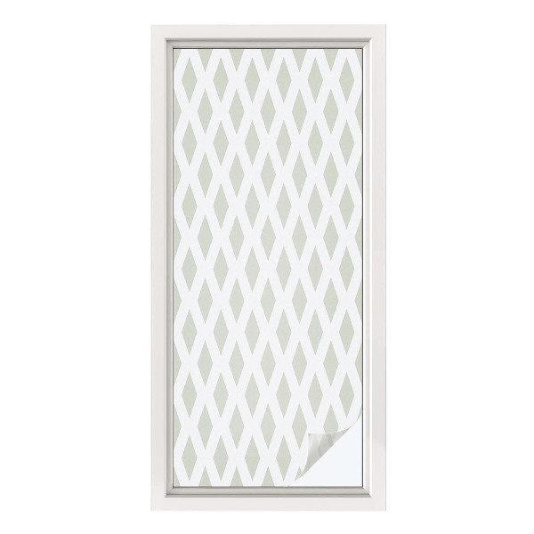 Film solaire fenêtre décoratif aspect vitrail motif en losange